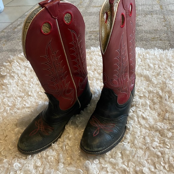Tony Lama little buckaroo, leather cowboy boots size one